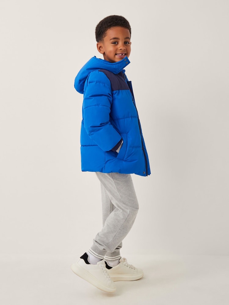 Monsoon Blue Colourblock Puffer Jacket - Image 1 of 4