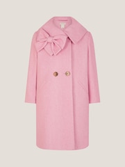 Monsoon Pink Bow Collar Coat - Image 1 of 3
