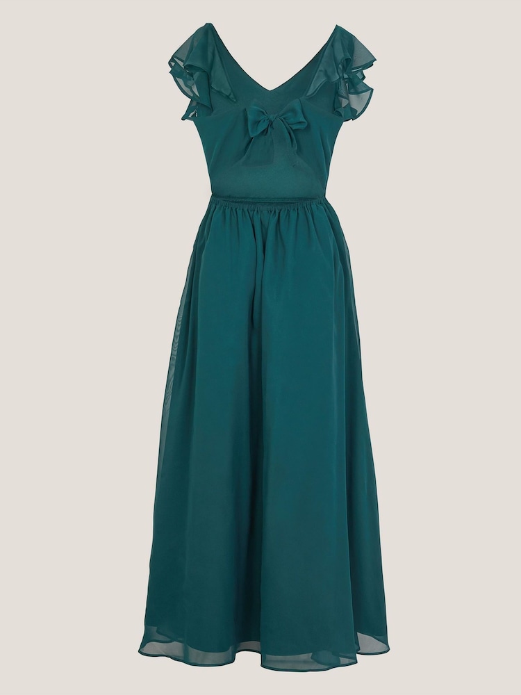 Monsoon Blue Indi Tie Back Prom Dress - Image 3 of 3 Monsoon Blue Indi Tie Back Prom Dress - Image 3 of 3