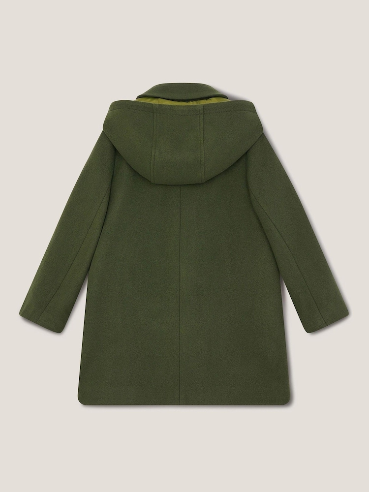 Monsoon Green Hooded Collar Coat - Image 2 of 3 Monsoon Green Hooded Collar Coat - Image 2 of 3