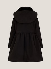 Monsoon Black Faux Collar Double Breasted Coat - Image 2 of 3