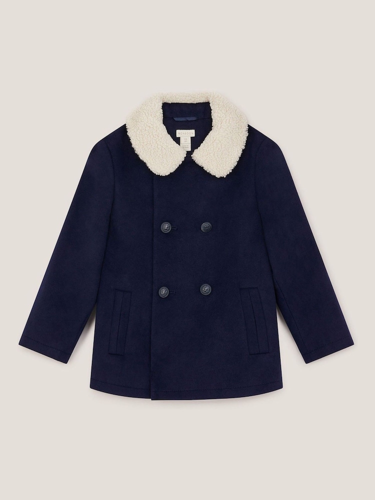 Monsoon Blue Borg Collar Pea Coat - Image 1 of 3