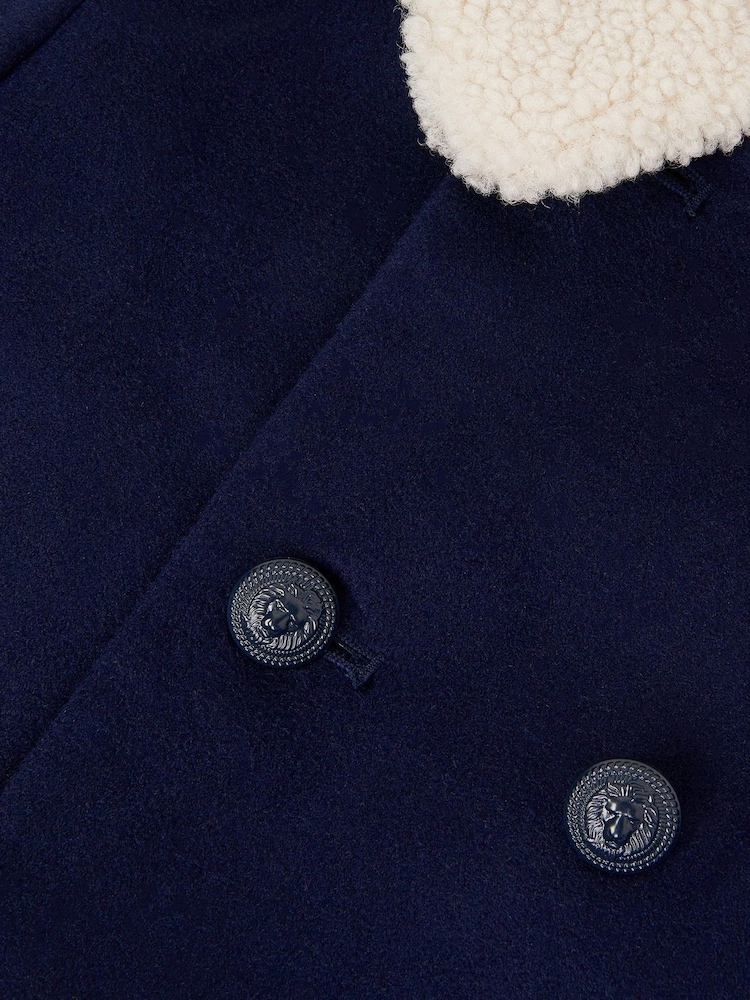 Monsoon Blue Borg Collar Pea Coat - Image 3 of 3 Monsoon Blue Borg Collar Pea Coat - Image 3 of 3