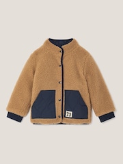Monsoon Blue Reversible Borg Bomber Jacket - Image 1 of 3