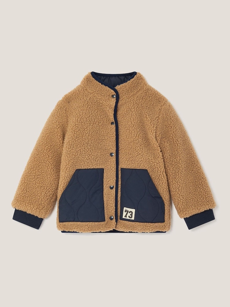 Monsoon Blue Reversible Borg Bomber Jacket - Image 1 of 3