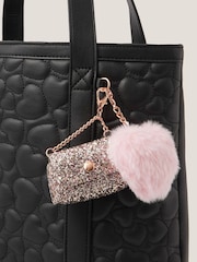 Monsoon Black Heart Quilted School Tote Bag - Image 3 of 4