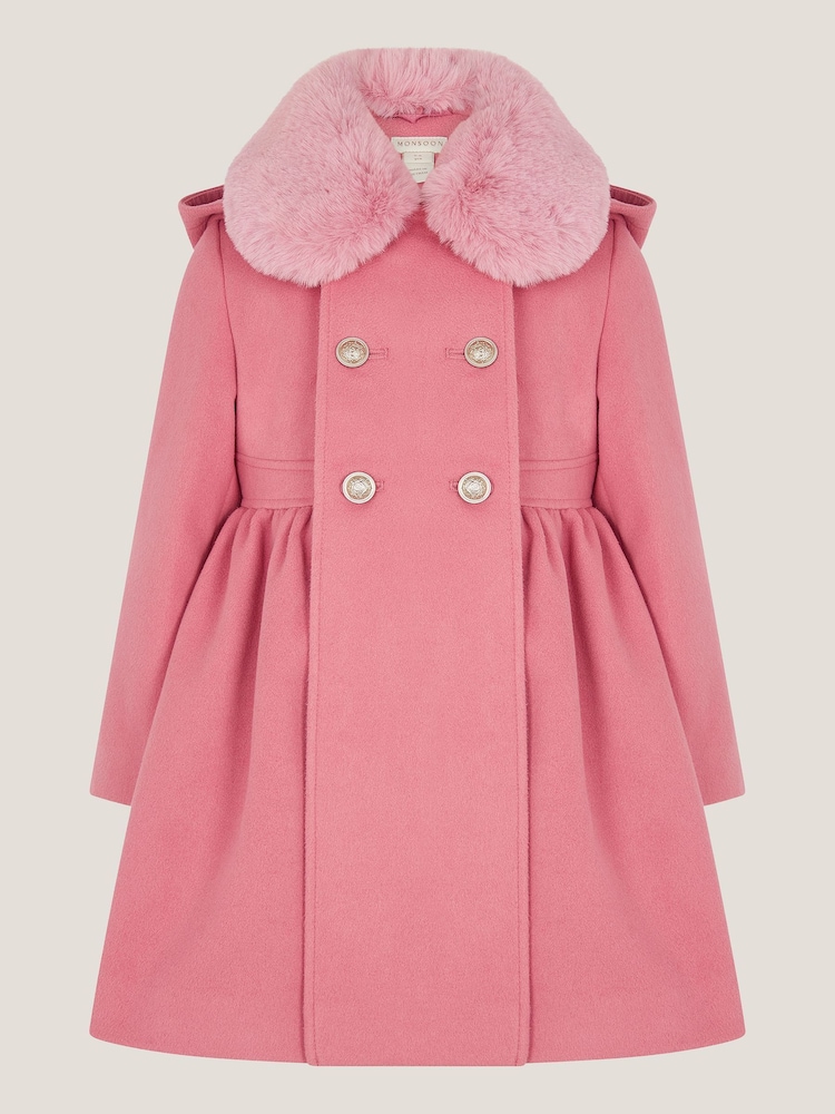 Monsoon Natalia Faux Collar Double Breasted Coat - صورة 2 من 4 Monsoon Natalia Faux Collar Double Breasted Coat - صورة 2 من 4