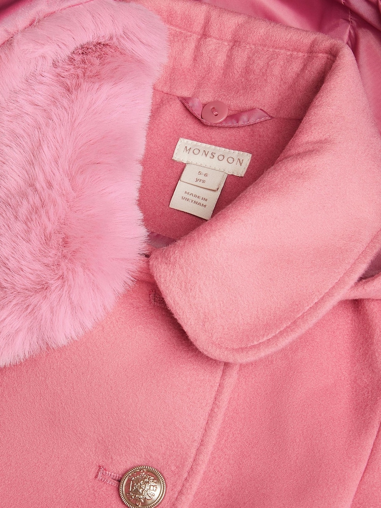 Monsoon Natalia Faux Collar Double Breasted Coat - صورة 4 من 4 Monsoon Natalia Faux Collar Double Breasted Coat - صورة 4 من 4