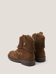Monsoon Brown Fringe Suedette Cowboy Boots - Image 3 of 3