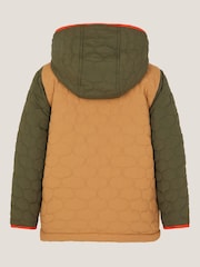 Monsoon Brown Colourblock Borg Quilted Jacket - Image 2 of 3