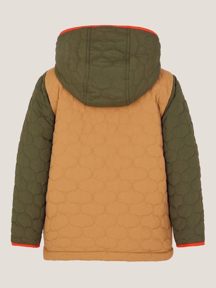 Monsoon Brown Colourblock Borg Quilted Jacket - Image 2 of 3