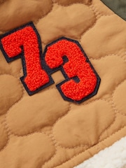 Monsoon Brown Colourblock Borg Quilted Jacket - Image 3 of 3