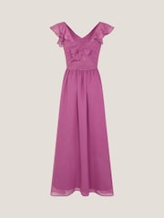 Monsoon Purple Indi Tie-Back Prom Dress - Image 1 of 3