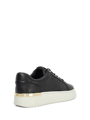 Dune London Black Emeelia Gold Clip Lace Up Trainers - Image 4 of 6