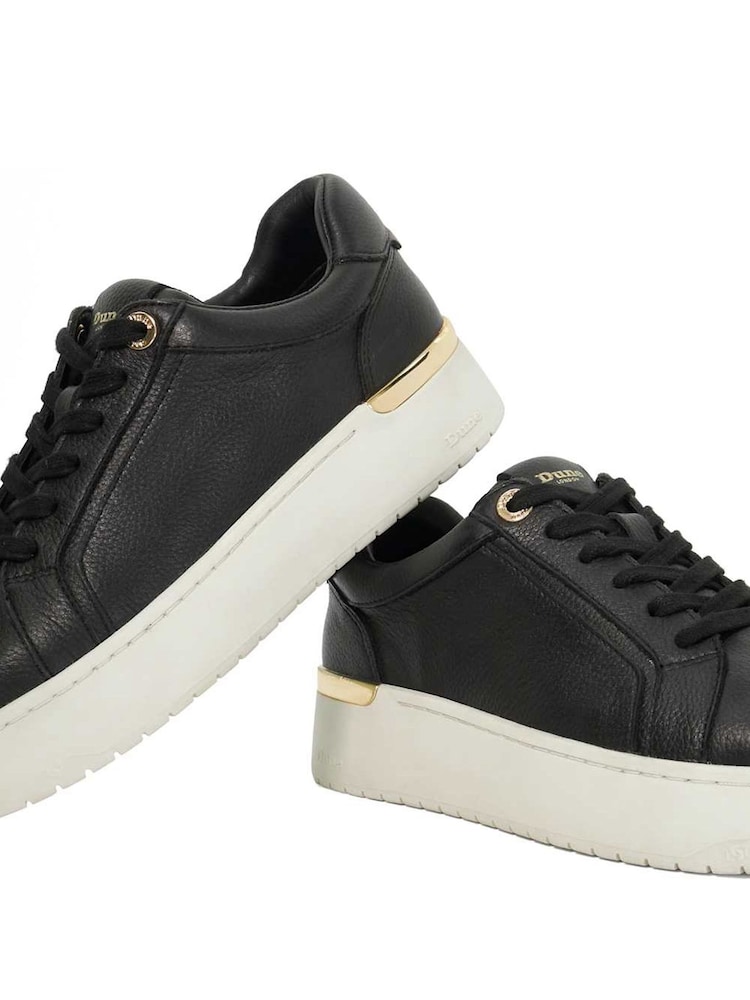 Dune London Black Emeelia Gold Clip Lace Up Trainers - Image 6 of 6 Dune London Black Emeelia Gold Clip Lace Up Trainers - Image 6 of 6