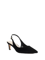 Dune London Black Wf Celinna Set Back Kitten Sling Back Heels - Image 3 of 5