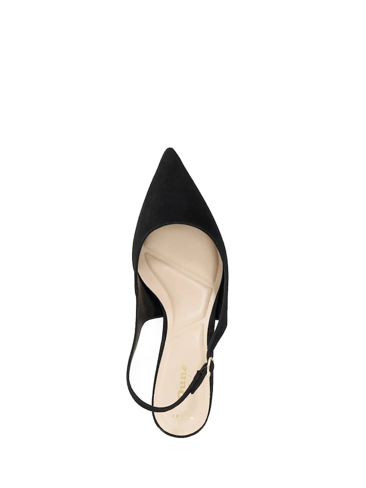 Dune London Black Wf Celinna Set Back Kitten Sling Back Heels - Image 5 of 5