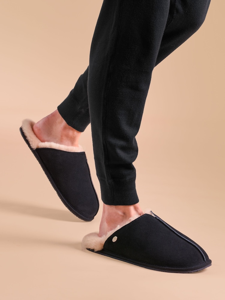 Just Sheepskin Blue Mens Jude Sheepskin Slipper - Image 1 of 5 Just Sheepskin Blue Mens Jude Sheepskin Slipper - Image 1 of 5