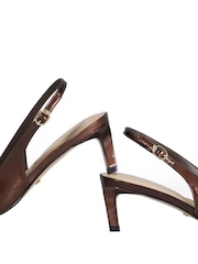 Dune London Brown Wf Celinna Set Back Kitten Sling Back Heels - Image 6 of 6