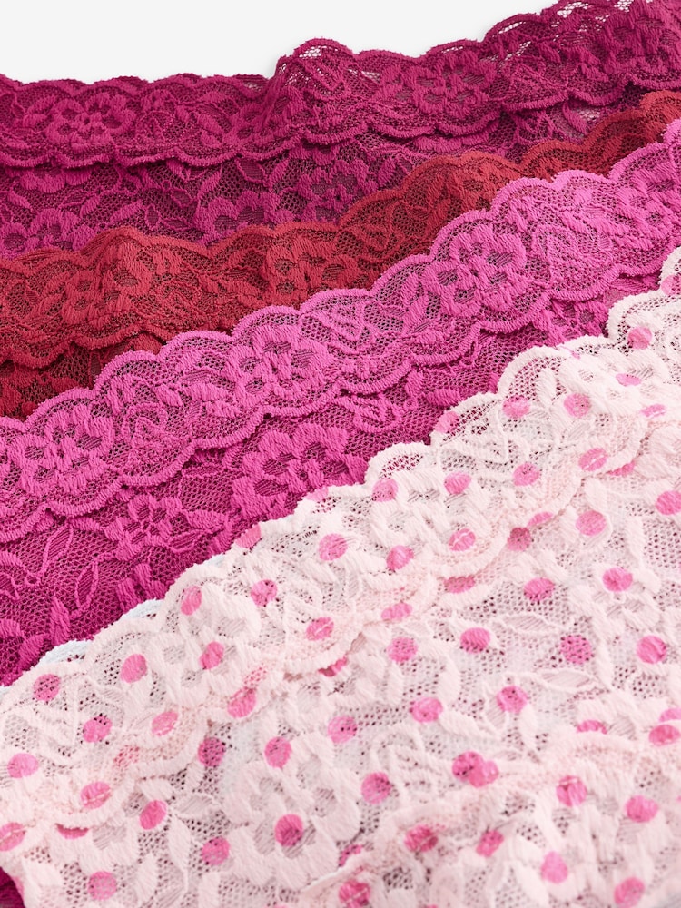 Victoria's Secret Pink/Purple/Red Cheeky 4 Pack Knickers - Image 7 of 7