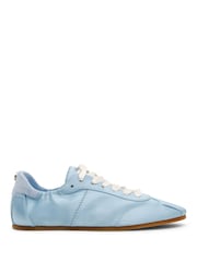 Steve Madden Blue Artiste Satin Look Trainers - Image 1 of 6