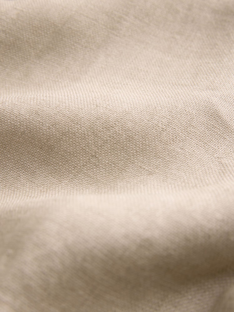 Neutral Regular Fit Signature Basket Weave Linen Short Sleeve Shirt - Image 7 of 7