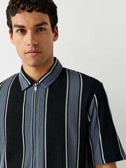 أسود - قميص جيرسيه مخطط بملمس بارز - صورة 4 من 4