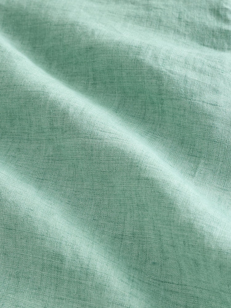 Green Regular Fit Signature Leomaster Linen Long Sleeve Shirt - Image 9 of 9