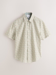 Rosa Blümchen - Reguläre Passform - Kurzarmhemd aus Baumwolle mit Print - Bild 6 von 8