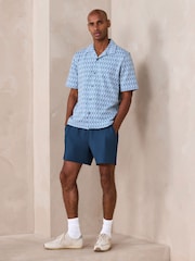 Lys Blå - 100% Bomull N. Premium kortermet jerseyskjorte med geometrisk Print - Bilde 2 av 6