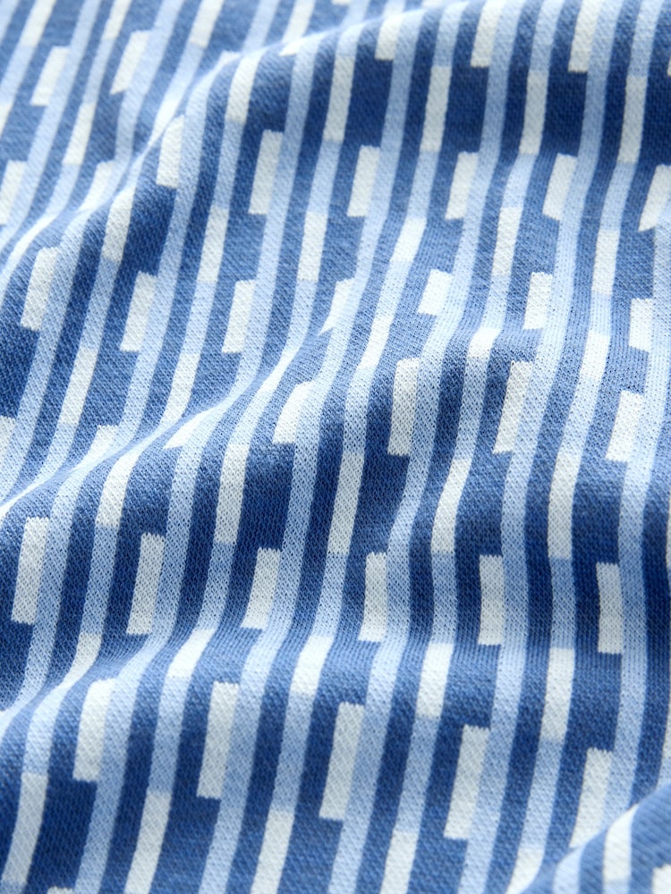 Lys Blå - 100% Bomull N. Premium kortermet jerseyskjorte med geometrisk Print - Bilde 6 av 6