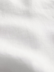 White Regular Fit Signature Basket Weave Linen Long Sleeve Shirt - Image 7 of 7