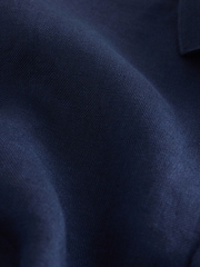 Blue Regular Fit Signature Basket Weave Linen Long Sleeve Shirt - Image 8 of 8
