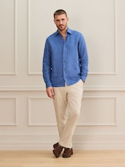 Blue Regular Fit Signature Leomaster Linen Long Sleeve Shirt - Image 2 of 7