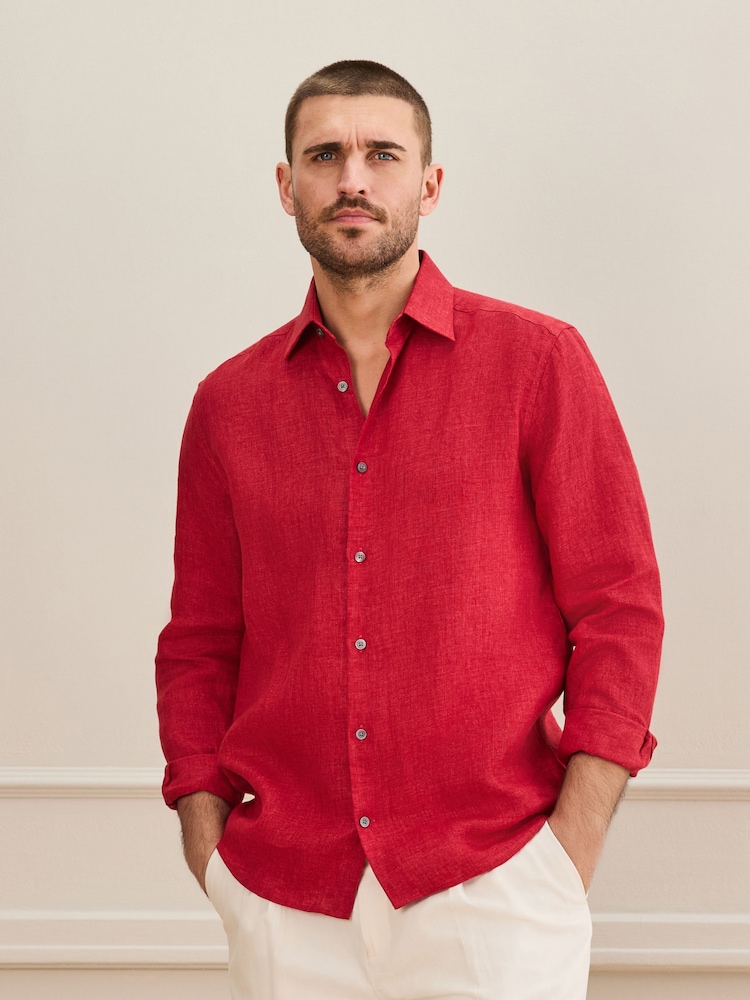 Rojo - Signature Leomaster Linen Long Sleeve Shirt - Imagen 2 de 7