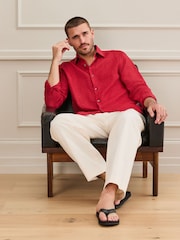 Rojo - Signature Leomaster Linen Long Sleeve Shirt - Imagen 7 de 7