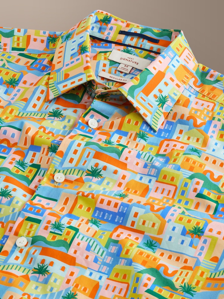 Multicolour City Scene - Signature Liberty Short Sleeve Shirt - Attēls 3 no 3