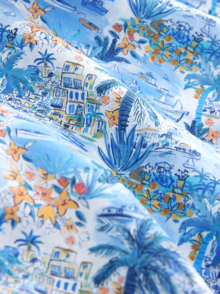 Zilā palma - Signature Liberty apdrukas īsroku krekls - Attēls 7 no 7