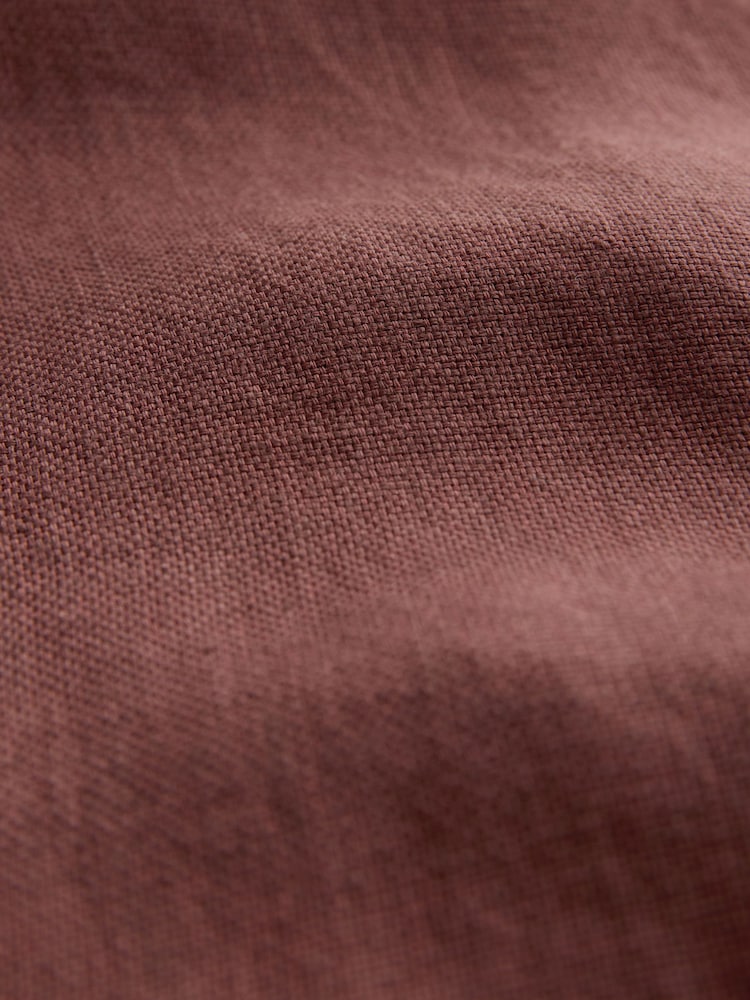 Brown Regular Fit Signature Basket Weave Linen Short Sleeve Shirt - Image 6 of 6 Brown Regular Fit Signature Basket Weave Linen Short Sleeve Shirt - Image 6 of 6
