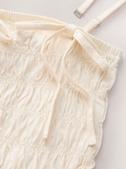 Butter Yellow Square Neck Shirred Strappy Mini Dress - Image 7 of 9