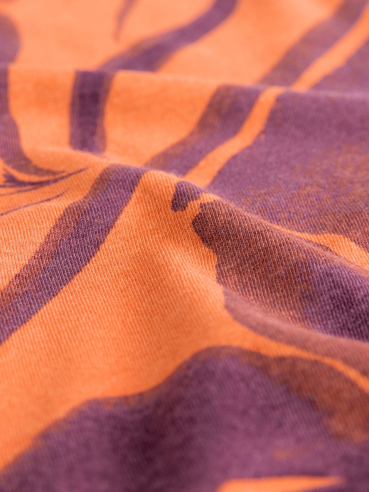 Narandžasti Cvetni uzorak  - Bez rukava Izrez u obliku slova V Slouch Haljina - Slika 9 od 9