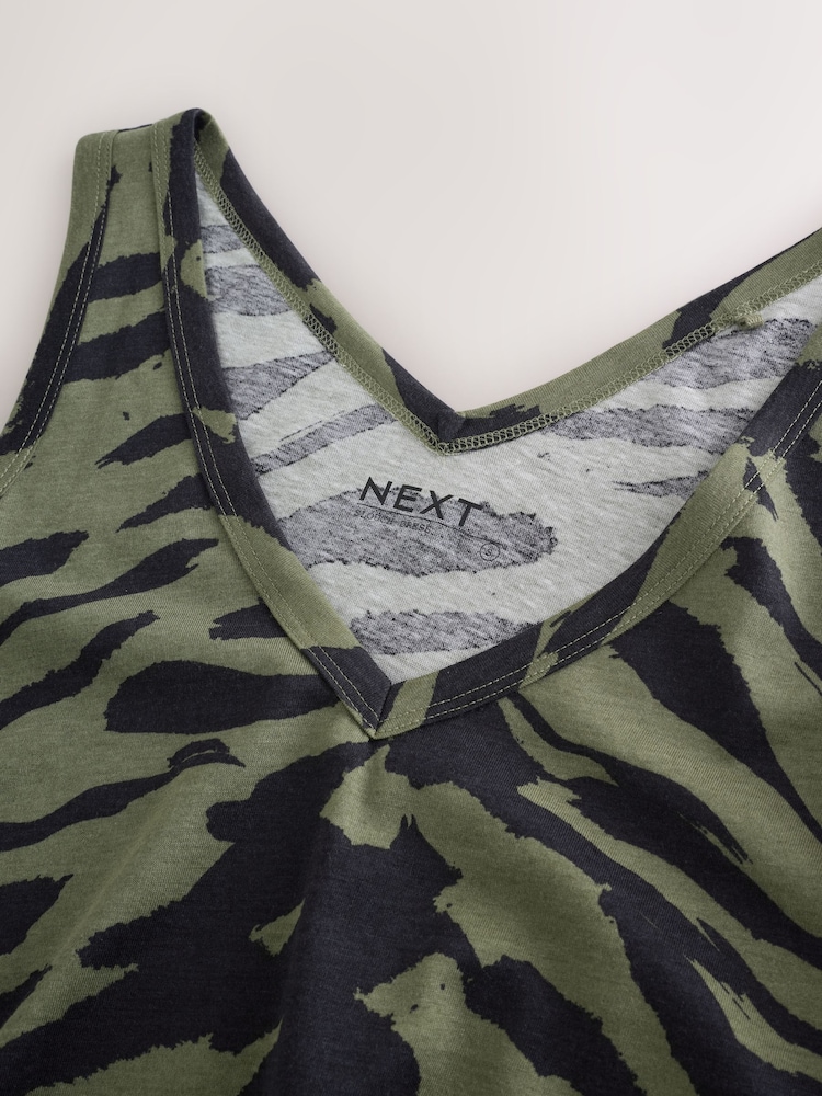 Green Sleeveless V-Neck Slouch Dress - Image 2 of 3