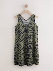 Green Sleeveless V-Neck Slouch Dress - Image 4 of 6