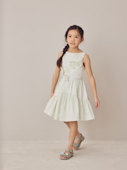 Laura Ashley Mint Green Layered Flower Embelished Dress - Image 1 of 7