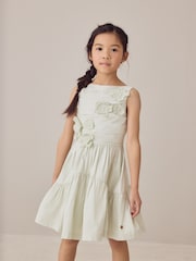 Laura Ashley Mint Green Layered Flower Embelished Dress - Image 2 of 7