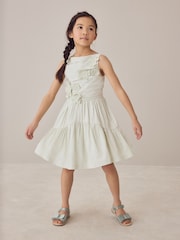 Laura Ashley Mint Green Layered Flower Embelished Dress - Image 3 of 7