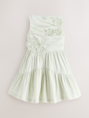 Laura Ashley Mint Green Layered Flower Embelished Dress - Image 8 of 12