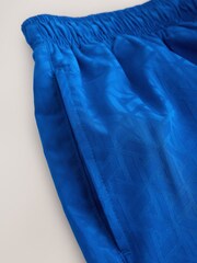 Blue Geometric Jacquard 5 Inch Swim Shorts - Image 10 of 10