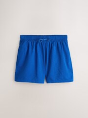 Blue Geometric Jacquard 5 Inch Swim Shorts - Image 7 of 10