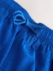 Blue Geometric Jacquard 5 Inch Swim Shorts - Image 8 of 10